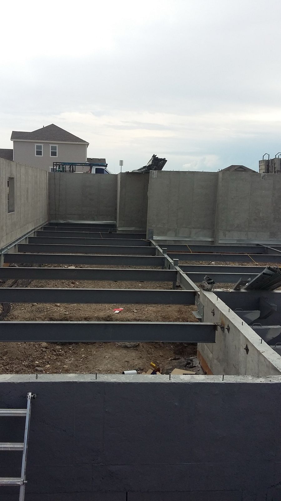 Beams on the foundation walls