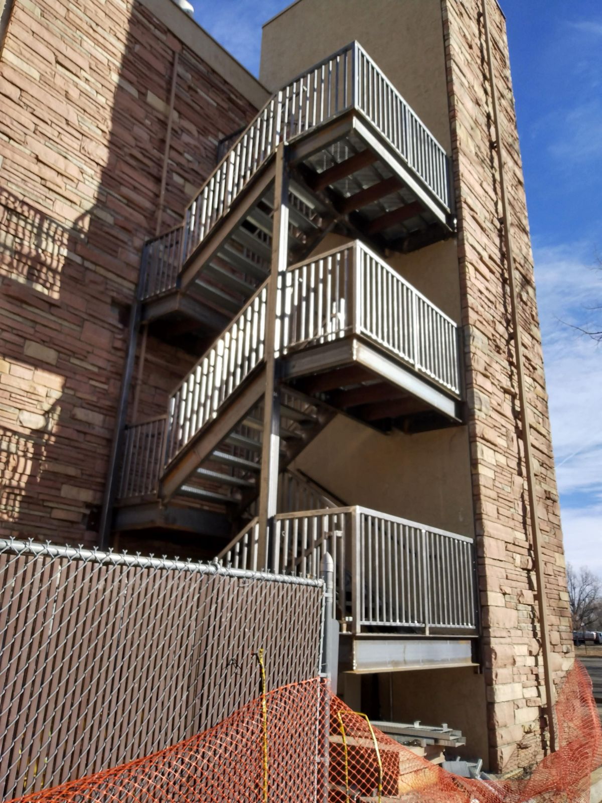 Steel exit stair